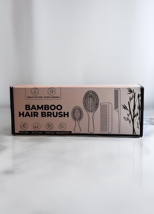 Phoenix Forge Bamboo Hairbrush and Comb Set