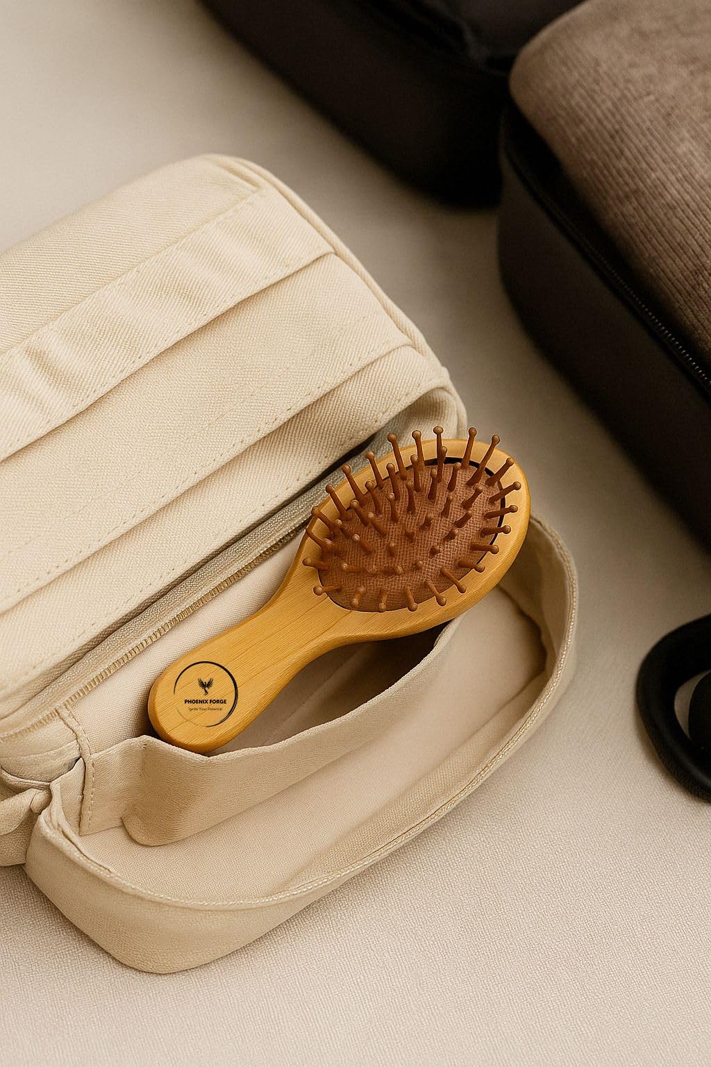 Phoenix Forge Bamboo Hairbrush and Comb Set